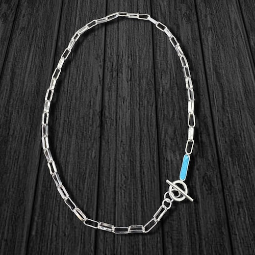 BGC008 Collar eslabones ovalados con eslalon de color 2