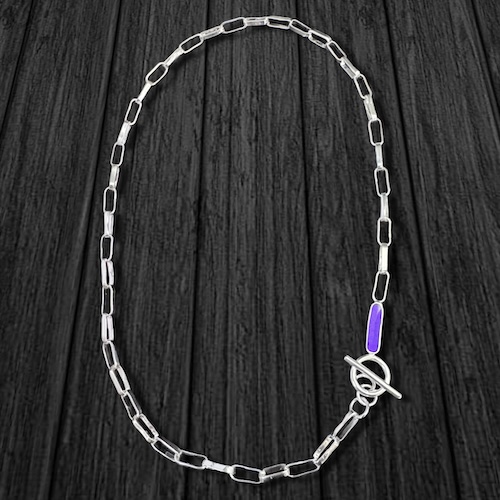 BGC008 Collar eslabones ovalados con eslalon de color 4